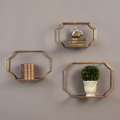 Lindee Geometric Metal Wall Shelf 3-piece Set