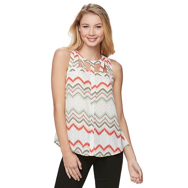 Juniors' Candie's® Scoopneck Cutout Top