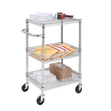 Honey-Can-Do 3-Tier Chrome Rolling Cart