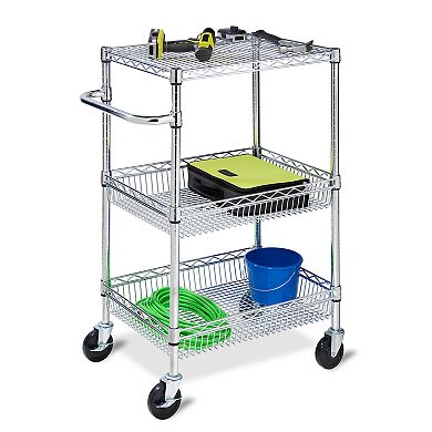 Honey-Can-Do 3-Tier Chrome Rolling Cart