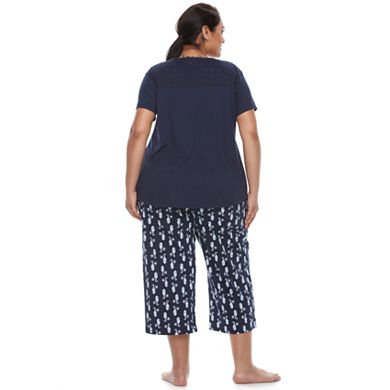 Plus Size Croft & Barrow® Pajamas: Mom's Day Short Sleeve Sleep Top & Capris PJ Set