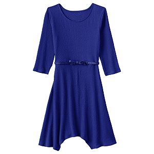 Girls 7-16 & Plus Size SO® Solid Textured Handkerchief Dress