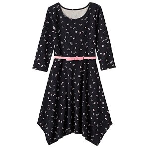Girls 7-16 & Plus Size SO® Patterned Textured Handkerchief Dress