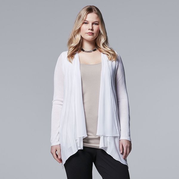 Plus Size Simply Vera Vera Wang Flyaway Cardigan