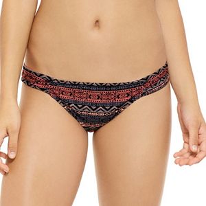 Juniors' Hot Water Mixed Print Bikini Bottoms