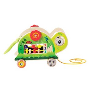 My Pal Truman Wooden Toddler Pull Along Activity Toy by Manhattan Toy