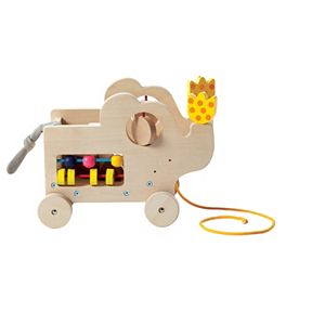 My Pal Elly Wooden Toddler Pull Along Activity Toy by Manhattan Toy