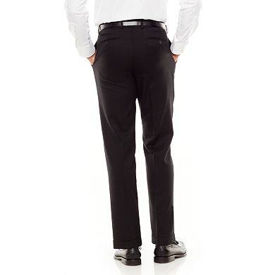 Chaps Wool Black Pleated Suit Pants - Men