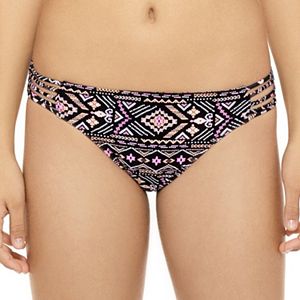 Juniors' Hot Water Geometric Cutout Hipster Bikini Bottoms