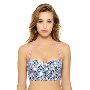 Juniors' Hot Water Geometric Midkini Swim Top