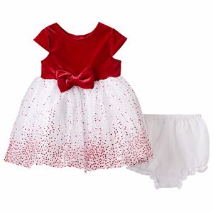 Baby Girl Marmellata Classics Glitter Dot Velvet Dress