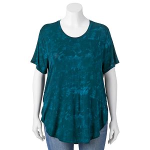 Juniors' Plus Size Mudd Tie-Dye High-Low Tee