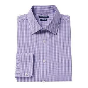 Men's Croft & Barrow庐 Regular-Fit Checked Easy-Care Spread-Collar Dress Shirt