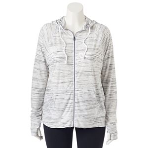 Juniors' Plus Size SO® Space-Dyed Zip Front Hoodie