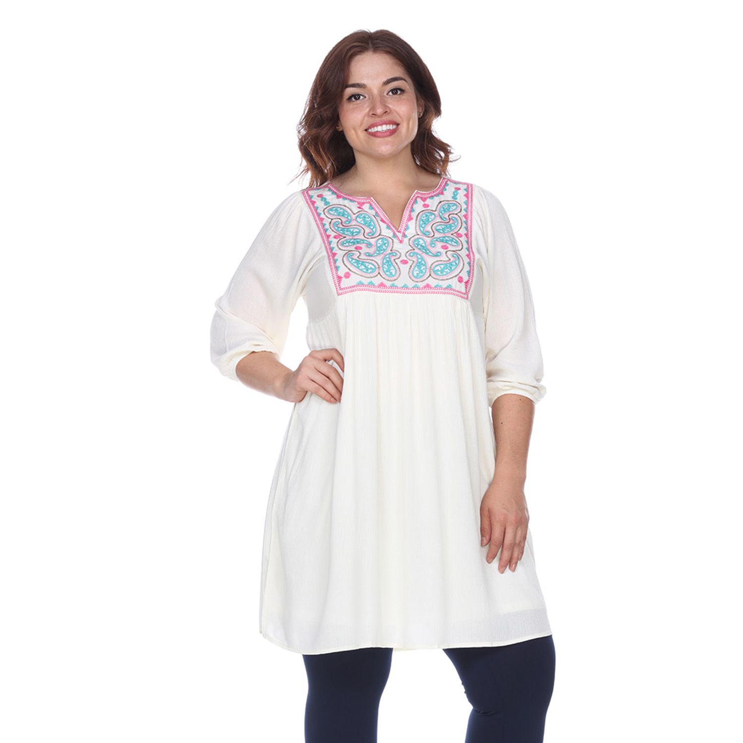 white embroidered dress plus size