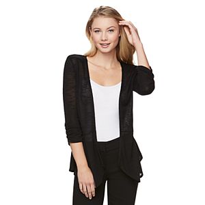 Juniors' Candie's® Open Front Peplum Cardigan