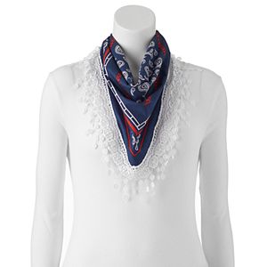Mudd® Paisley Crochet Square Scarf