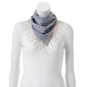 Mudd® Paisley Crochet Square Scarf