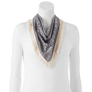 Mudd® Fringed Paisley Bandana Square Scarf