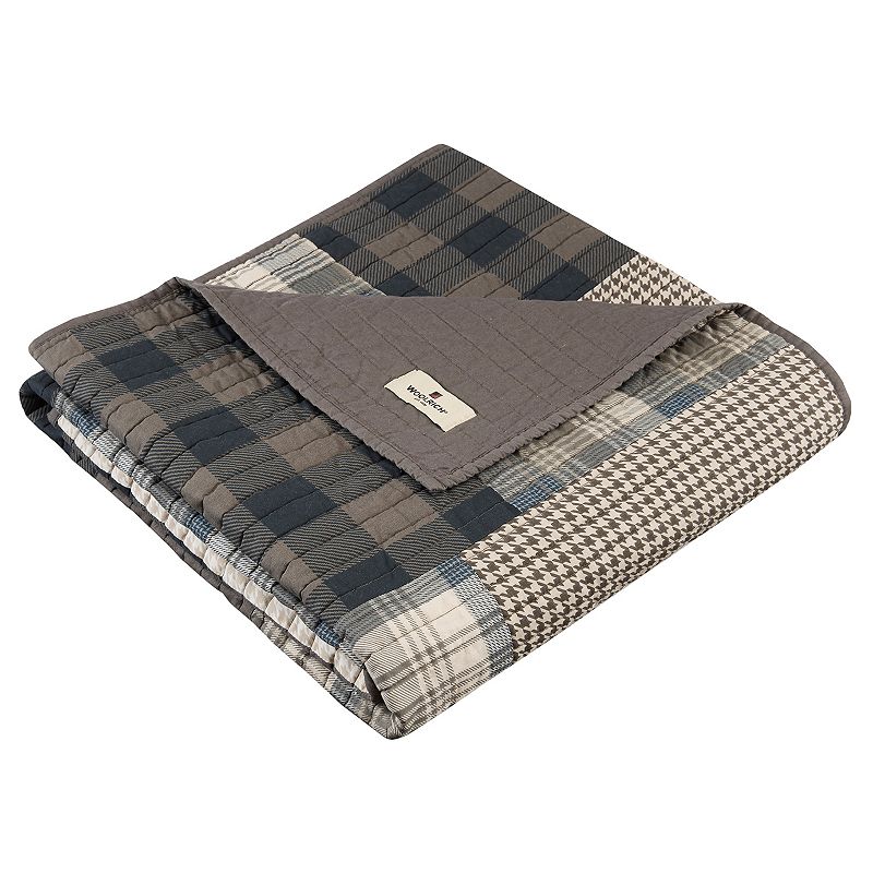 Woolrich Winter Plains Quilted Throw, Beig/Green