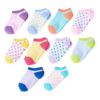 Girls 4-16 SO® 10-pk. Pattern No-Show Socks