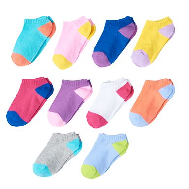 Girls 4-16 SO® 10-pk. Colorblock No-Show Socks
