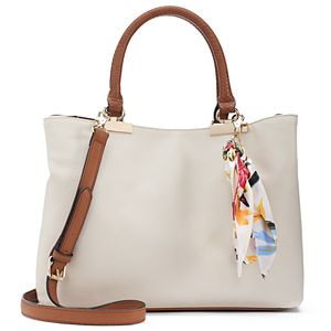 Apt. 9® Jade Soft Satchel with Botanical Skinny Scarf