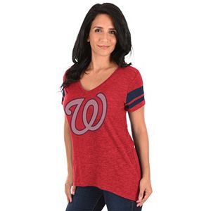 Women's Majestic Washington Nationals Check the Tape Tee
