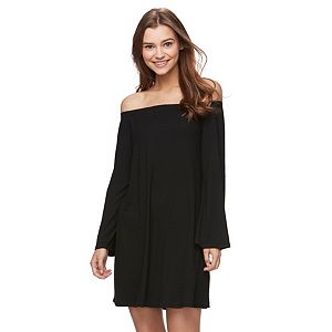 Juniors' Love, Fire Knit Off The Shoulder Dress