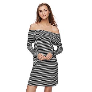 Juniors' Love, Fire Striped Off The Shoulder Dress