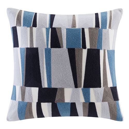 INK+IVY Lars Stripe Embroidered Throw Pillow
