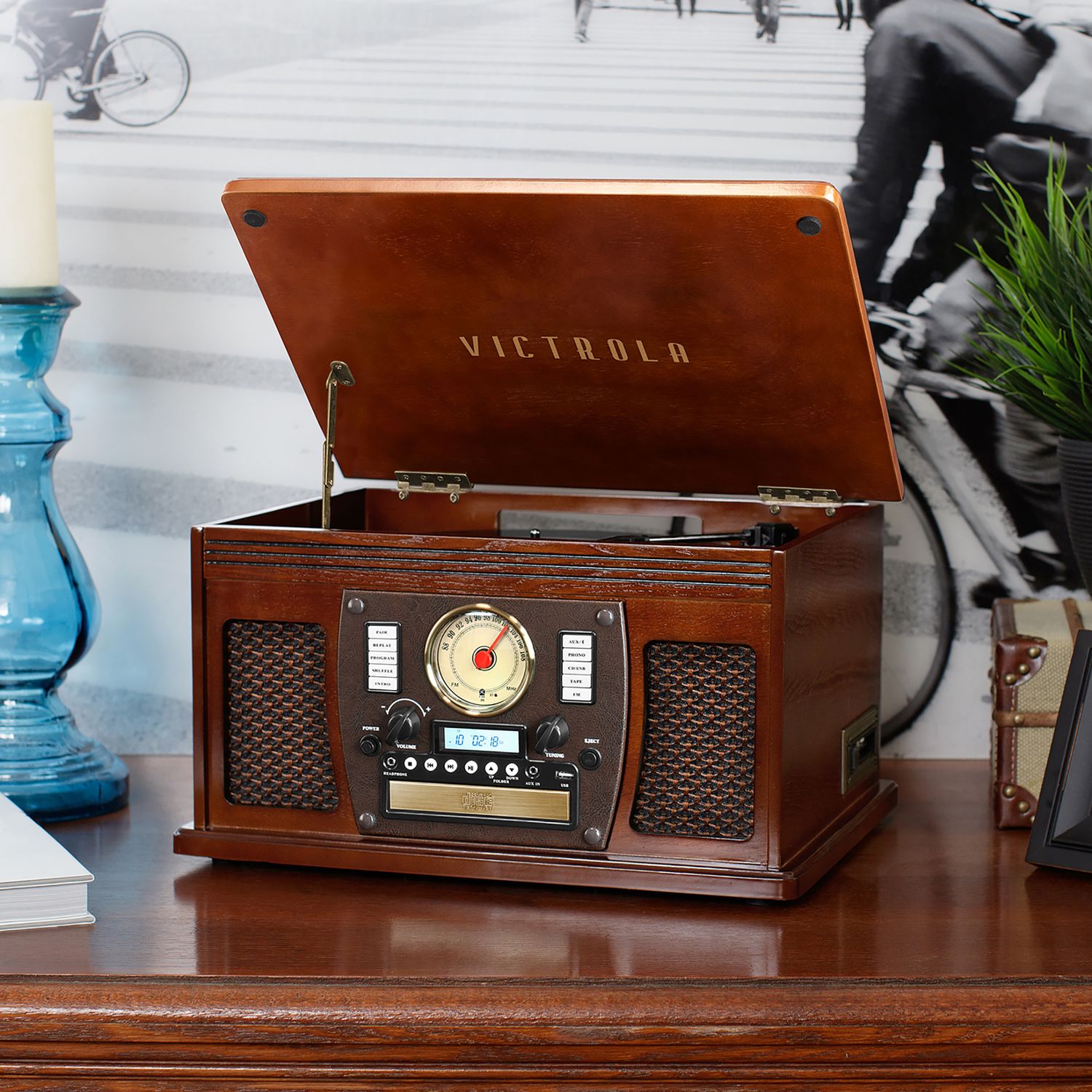Victrola Navigator Classic Bluetooth Record Player with USB Encoding and 3-speed Turntable