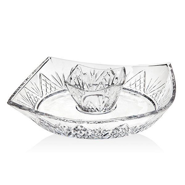 Godinger Dublin Crystal Chip & Dip Tray