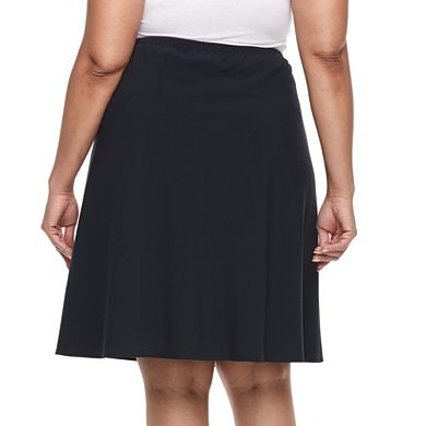 Plus Size Briggs Comfort Waistband A-Line Skirt
