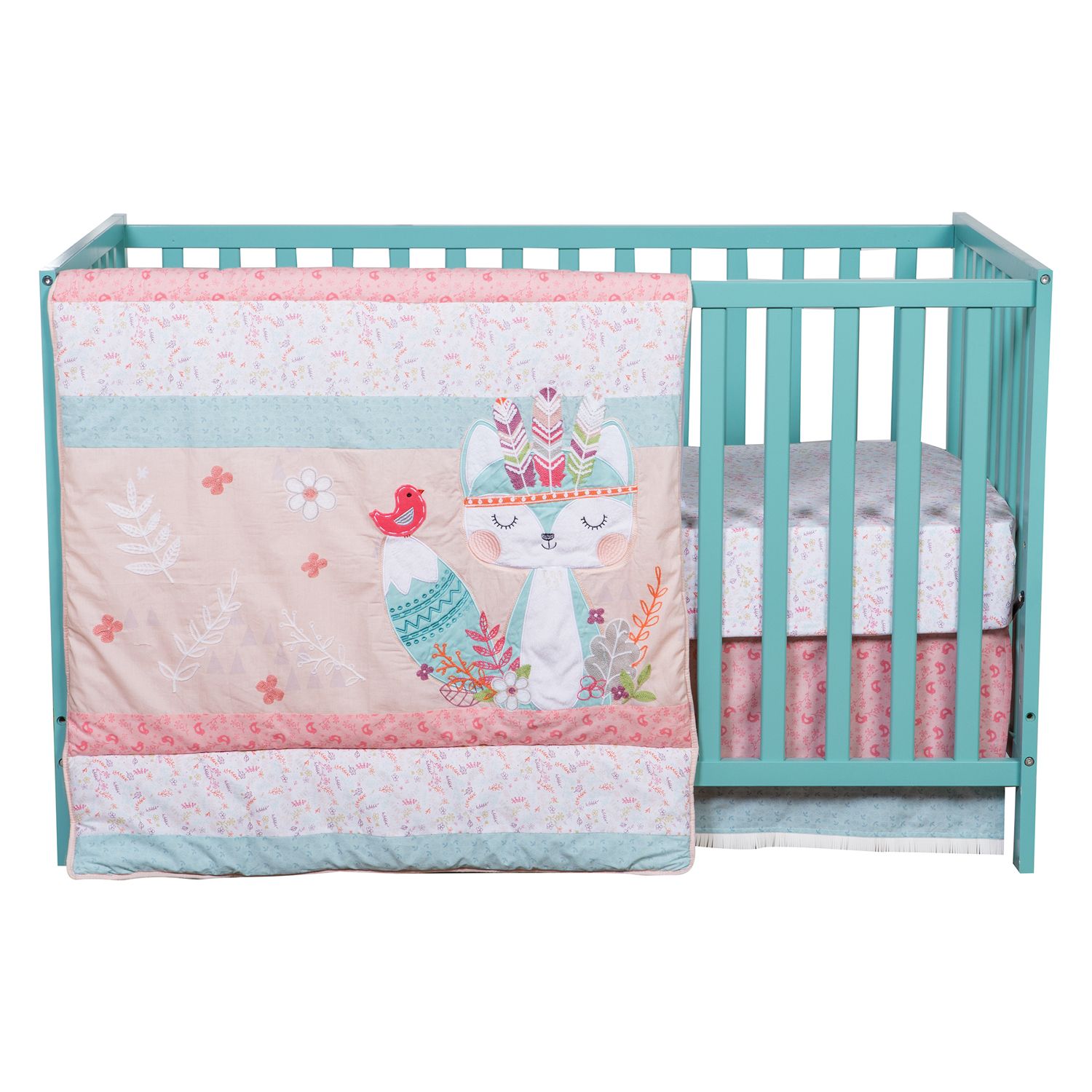 llama and cactus crib bedding