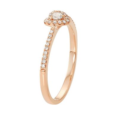 10k Rose Gold 1/4 Carat T.W. Diamond Heart Promise Ring