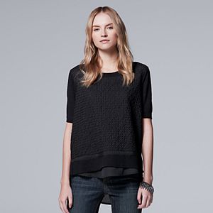 Women's Simply Vera Vera Wang Textured Mock-Layer Top