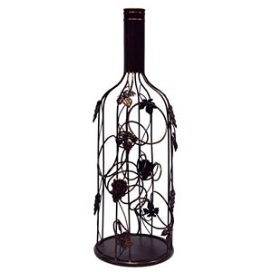 New View Grape Leaves 1-Bottle Metal Wine Rack
