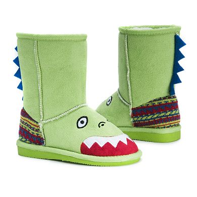 MUK LUKS Rex Dinosaur Kids' Plush Boots 