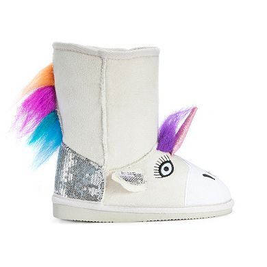 MUK LUKS Luna Unicorn Kids' Plush Boots 