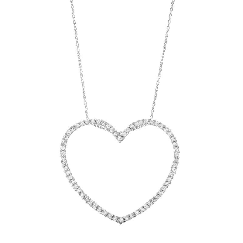 51126096 10k White Gold 1 Carat T.W. Diamond Heart Pendant  sku 51126096