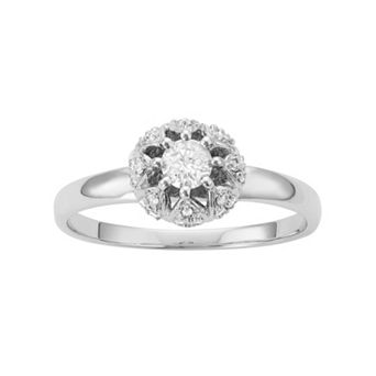 10k White Gold 1/3 Carat T.W. Diamond Ring