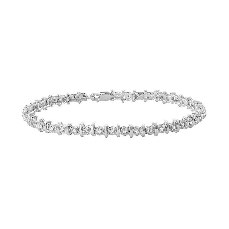10k Gold 1/2 Carat T.W. Diamond Tennis Bracelet, Womens, Size: 7, White