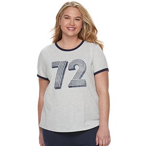 Juniors' Plus Size SO® Beach Squad Ringer Tee