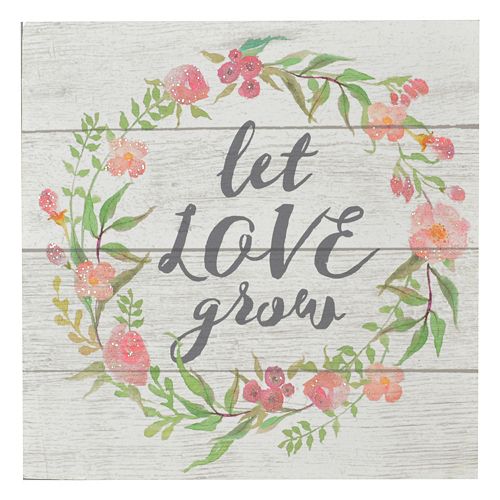 Belle Maison ''Let Love Grow'' Box Sign Art