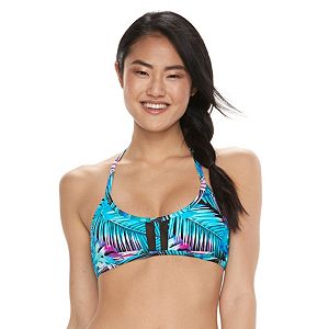 Juniors' Palm Bralette Halter Bikini Top