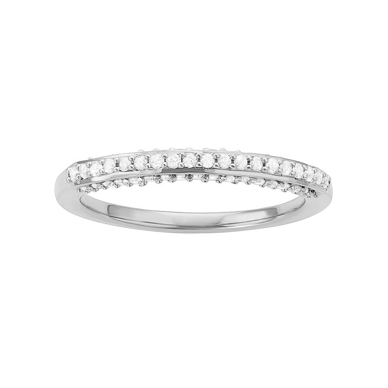 Sterling Silver 1/3 Carat T.W. Diamond Wedding Ring, Womens, Size: 5, Whit