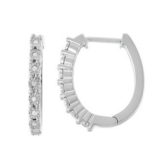 HDI Sterling Silver Diamond Accent Hoop Earrings
