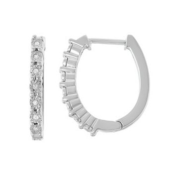 HDI Sterling Silver Diamond Accent Hoop Earrings