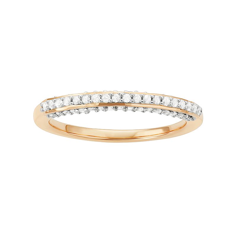 14k Gold Over Silver 1/3 Carat T.W. Diamond Wedding Ring, Womens, Size: 5,